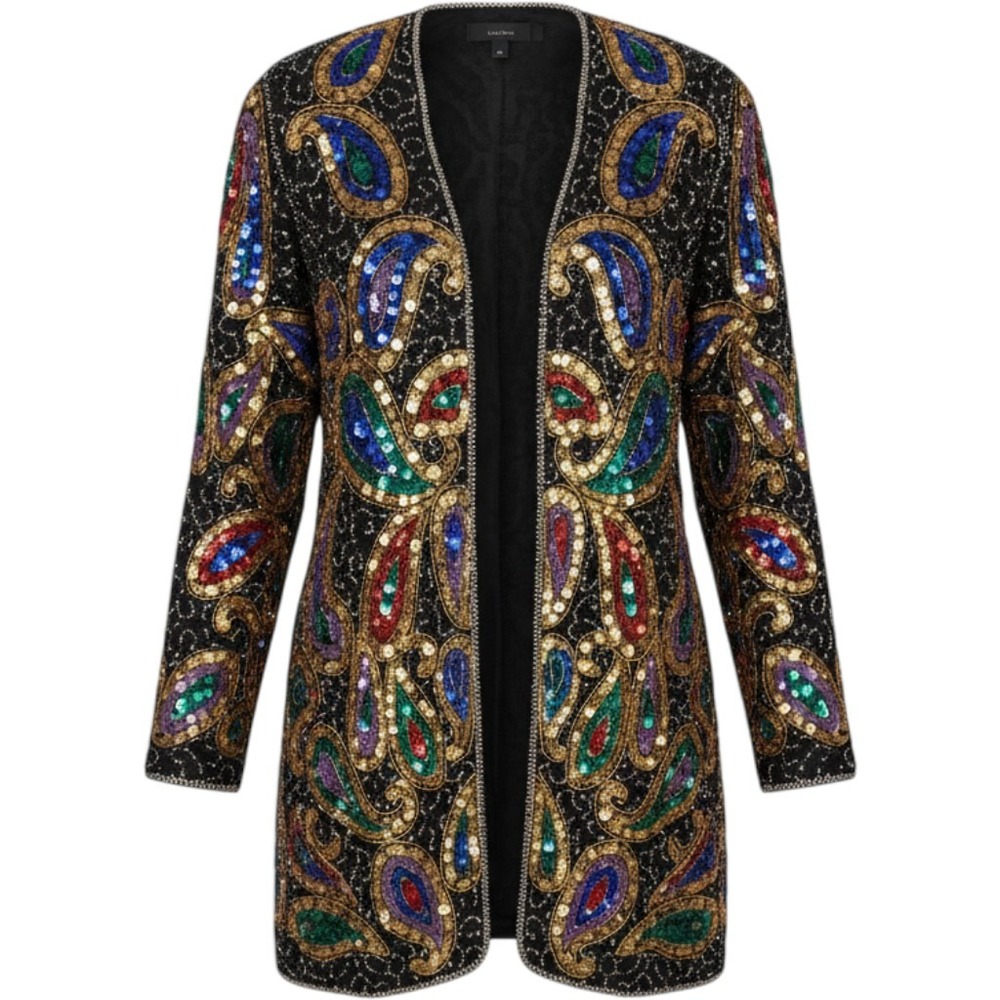 Vtg NWT DEADSTOCK Jean for Joseph Le Bon Silk beaded Sequin Trophy Jacket LRG